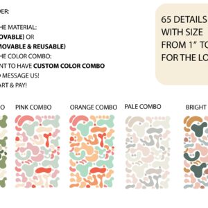 Abstract Greenery Boho Large Spots Wall Decals Color Room