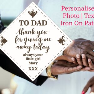 personalized dad tie patch: photo text iron on label lf646