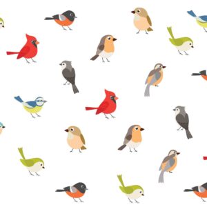 birds wall decals colorful rainbow kid's playroom bathroom nursery sticker, lf565