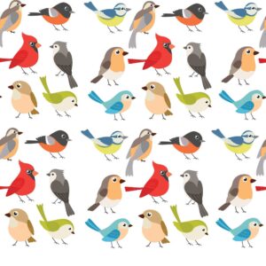 birds wall decals colorful rainbow kid's playroom bathroom nursery sticker, lf565