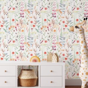 Watercolor Wildflower Field Wallpaper