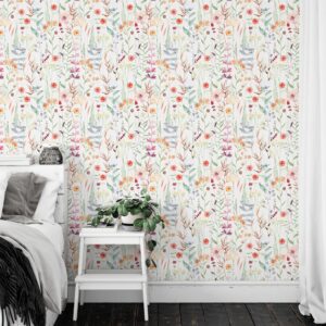 Watercolor Wildflower Field Wallpaper