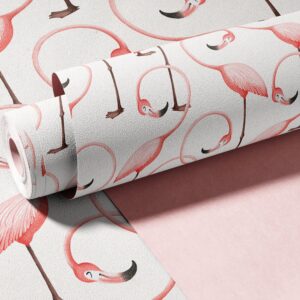 pink flamingo wallpaper: art deco peel and stick mural nw7