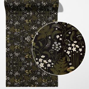 Dark Floral Wallpaper Scandinavian Peel and Stick Wild