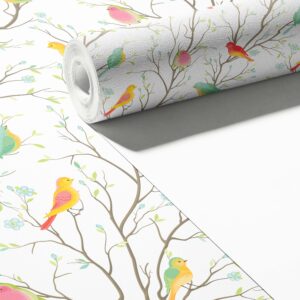 Trees and Birds Wallpaper Scandinavian Peel and Stick