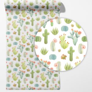 Cacti Wallpaper Scandinavian Light Green Peel and Stick