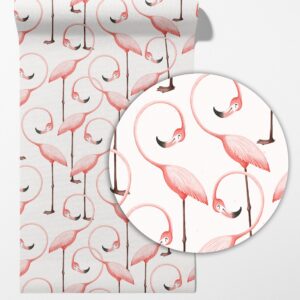 pink flamingo wallpaper: art deco peel and stick mural nw7