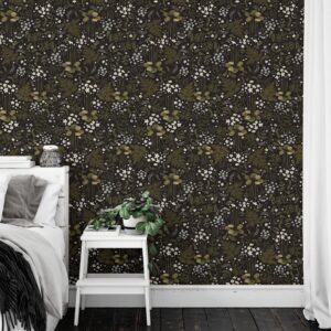 Dark Floral Wallpaper Scandinavian Peel and Stick Wild