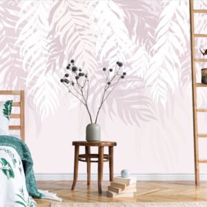 Pink Wallpaper Greenery Peel and Stick Removable Self
