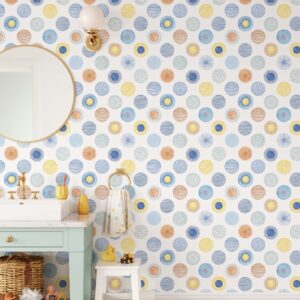Circles Wallpaper Scandinavian Peel and Stick Watercolor