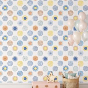 Circles Wallpaper Scandinavian Peel and Stick Watercolor