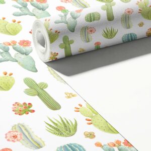 Cacti Wallpaper Scandinavian Light Green Peel and Stick