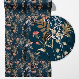 Dark Floral Wallpaper Scandinavian Peel and Stick Wild