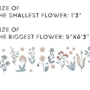 wildflowers nursery wall decals: boho floral room decor d003