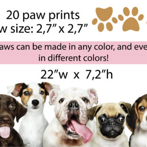 Paw prints wall decals