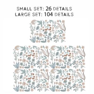 wildflowers nursery wall decals: boho floral room decor d003