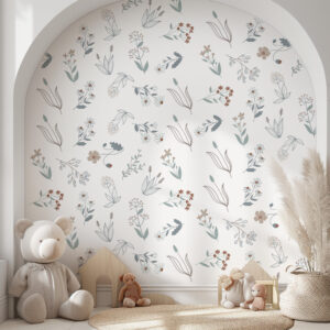 wildflowers nursery wall decals: boho floral room decor d003