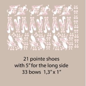 Ballerina Ballet Pointe Shoes Decals – Bows