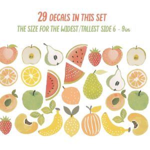 Watercolor Fruit Wall Decals: Reusable Nursery Decor