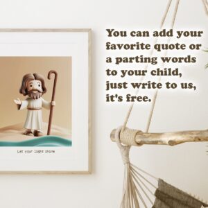 Jesus Walking on Water Nursery Poster: Bible Verse Wall Art D007
