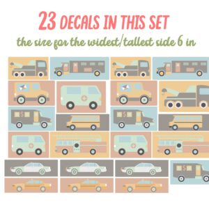 Car & Truck Wall Decals: Reusable Nursery Decor