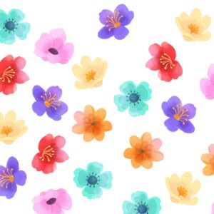 Watercolor Rainbow Flower Wall Decals