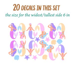 Mermaid Wall Decals: Pink & Violet Nursery Sea Life Decor