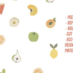 Watercolor Fruit Wall Decals: Reusable Nursery Decor