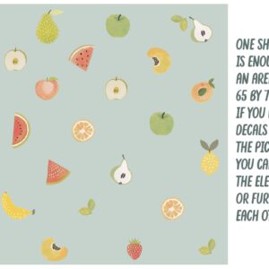 Watercolor Fruit Wall Decals: Reusable Nursery Decor