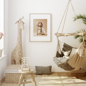 Jesus and Lost Sheep Nursery Poster: Bible Verse Wall Art