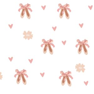 Ballerina Wall Decals: Pointe Shoes, Daisy Flowers, Reusable Nursery Decor D019