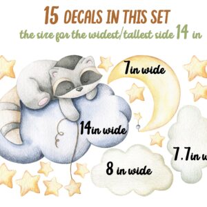 Raccoon Nursery Wall Decals – Sleeping Raccoon