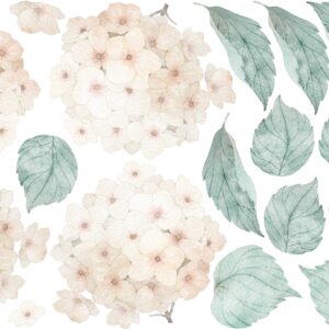 Watercolor Hydrangea Wall Decals: Boho Nursery Decor