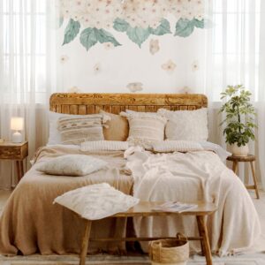Watercolor Hydrangea Wall Decals: Boho Nursery Decor