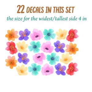 Watercolor Rainbow Flower Wall Decals