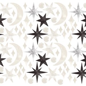 Star Moon Wall Decals Sparkles Stickers Boho Nursery