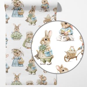 Bunny Fairytale Watercolor Nursery Mural