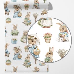 Bunny Fairy tales Mural Flowers Wallpaper Animals