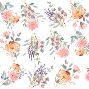 Watercolor Flower Wall Decals: Reusable Nursery Room Decor