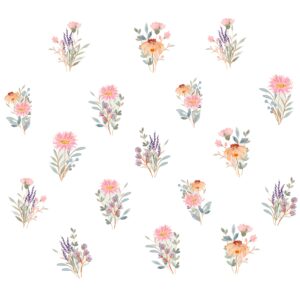 Watercolor Flower Wall Decals: Reusable Nursery Room Decor