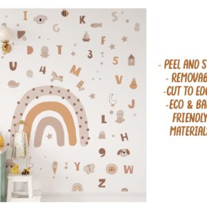 Boho Rainbow Alphabet Wall Decals – Numbers