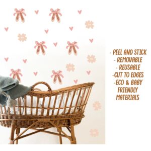 Ballerina Wall Decals: Pointe Shoes, Daisy Flowers, Reusable Nursery Decor D019