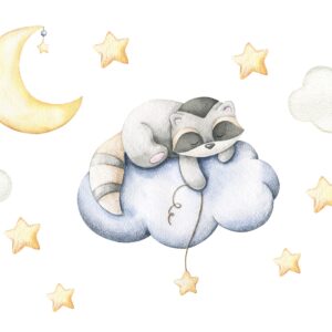 Raccoon Nursery Wall Decals – Sleeping Raccoon