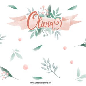 Personalized Watercolor Flower Wall Decals