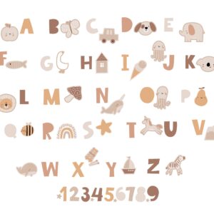 Alphabet Wall Decals – Numbers and Animals Nursery decor