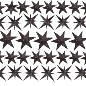 Star Wall Decals Black Watercolor Nursery Sparkles