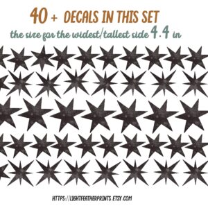 Star Wall Decals Black Watercolor Nursery Sparkles