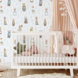 Animals Fairy tales Mural Flowers Wallpaper Watercolor