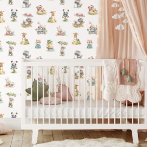 Cute Animals Mural Fairy tales Nursery Playroom Wallpaper