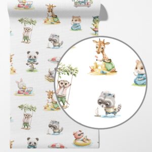 Cute Animals Mural Fairy tales Nursery Playroom Wallpaper